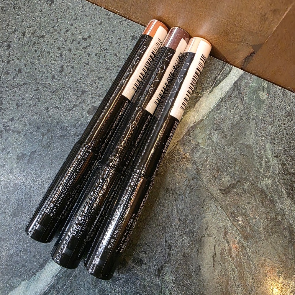 Avon Big Color Eye Pencil Lot of 3 Sunkissed Cranberry Natural Vibe 0.056oz